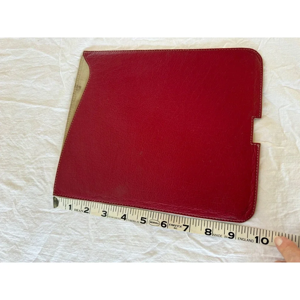 Levenger Fine Leather Red Case 8.5x10 Tablet Notepad Slipcover Sleeve Pouch